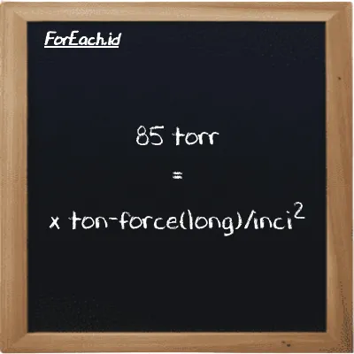 Contoh konversi torr ke ton-force(long)/inci<sup>2</sup> (torr ke LT f/in<sup>2</sup>)